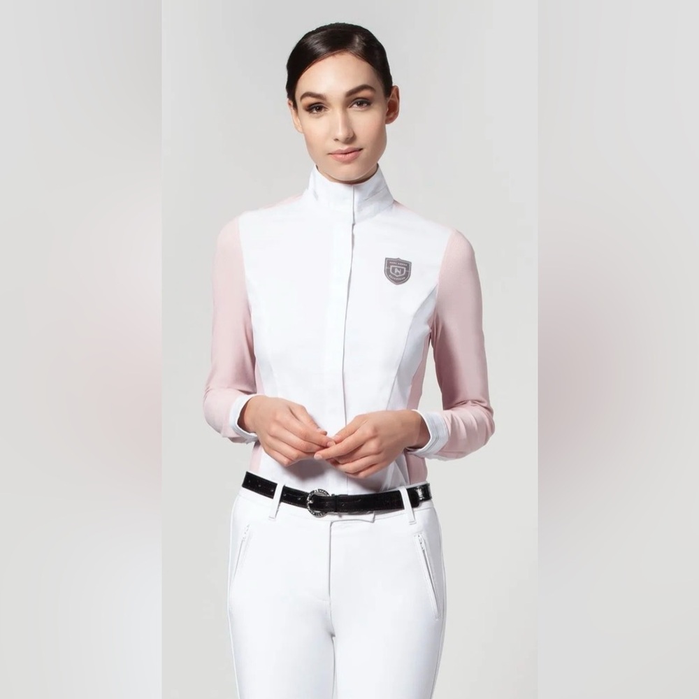 Noel Asmar Equestrian Show Shirt, White, XXS, Excellent Condition!